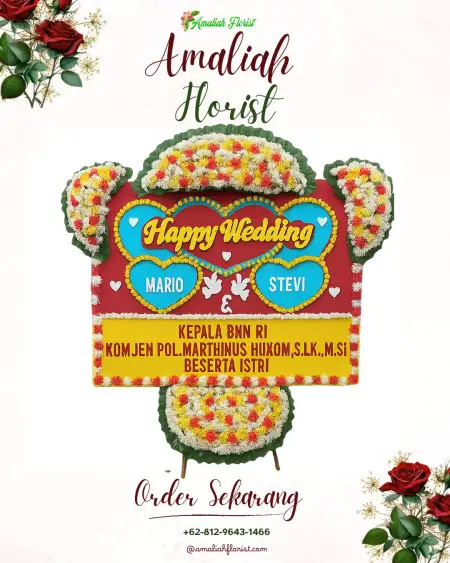 Papan Bunga Pernikahan Tapos